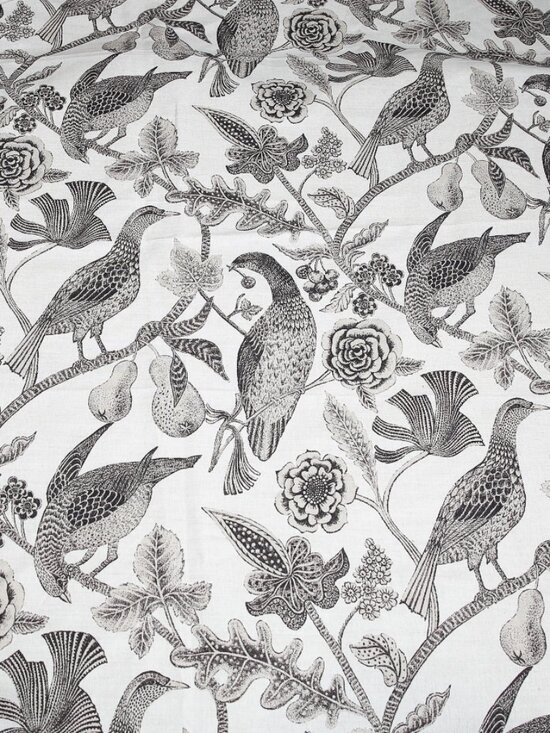 Lee Behren Silks Other - LEE BEHREN Vintage 'Katmandu' Botanical Bird Linen/Cotton Blend Designer Fabric